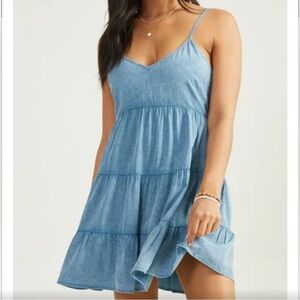 Denim (soft fabric) Tiered Dress